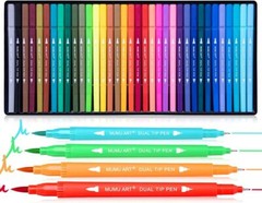 Marcadores Dual De 35 Colores Para Adultos Artisticos Y Bullet Journals
