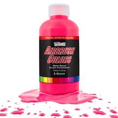 US Art Supply 8-Ounce Special Effects Neon Red Airbrush Paint