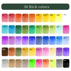 50 Color Travel Watercolor Paint Set with Papers Brushes for Artists Amateurs