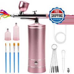 Rhinowisdom Airbrush-Kit Rechargeable Cordless Compressor -Auto Handheld Gun