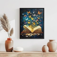 Book Paint by Numbers Kit for Adults Beginner,Butterfly Adult Paint by Number Ki