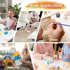 88-Piece Bulk Paint Brush Set – Flat & Round Tips for Kids, Students, Crafts
