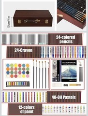 KINSPORY 168-Pack Art Supplies, Deluxe Wooden Artistic Art Set Crafts