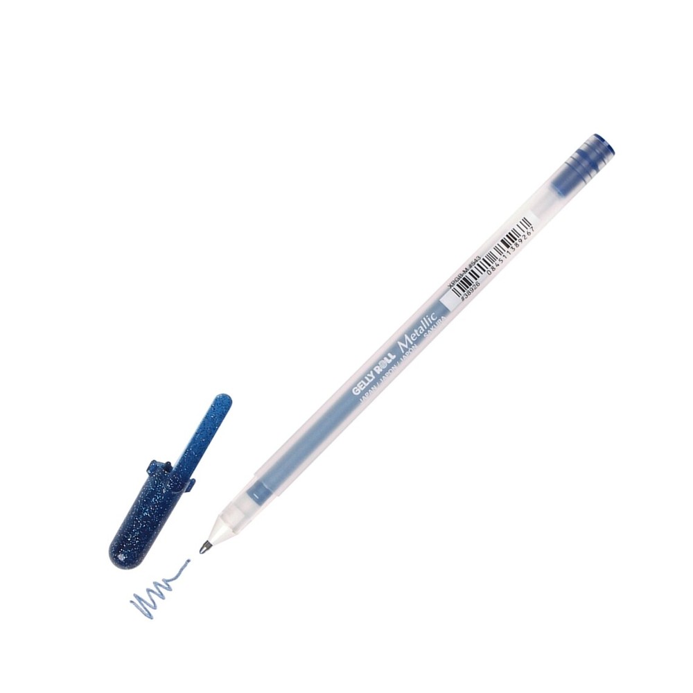 38926 Sakura Gelly Roll Dark Metallic Gel Pen, Medium, Blue/Black, Box of 12