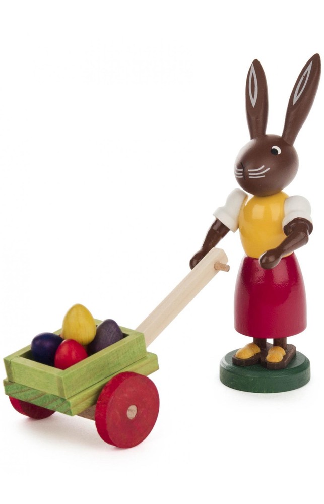 Dregeno Easter Figure – Rabbit Lady With Egg Card – 3.75″H x 2″W x 1.5″D