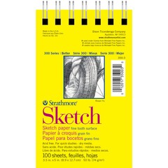 Strathmore 300 Series Sketch Pad 11×14 inch 100 Sheets Lightweight Fine Texture