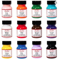 Angelus Acrylic Leather Paint Best Sellers Kit (12 Colors / 1 oz) New!!!