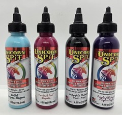 Unicorn SPiT Gel Stain & Glaze Paint Set Lot of 4 Colors 4oz Multi-Surface…