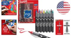 12-Count Water-Based Acrylic Markers with Brush Tip – Assorted Colors for Art