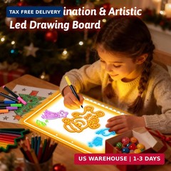 17″ Led Drawing Board for Kids, Rechargeable Light Up Drawing Board with 7 Color
