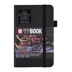 Sakura Sketch Note Book 80 pages 140gsm Black Paper Various Sizes