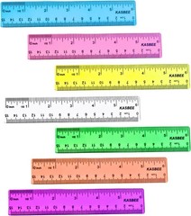 6 Inch Rulers, Colored Clear Centimeters 6 Inches, assorted colors