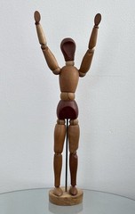 Early STAMPED 1950s Morilla Maniquette Artist Wooden Jointed Mannequin Japan HTF