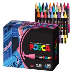 Uni Posca Paint Markers, 5M Medium Acrylic 1 Count (Pack of 29), Multicolor