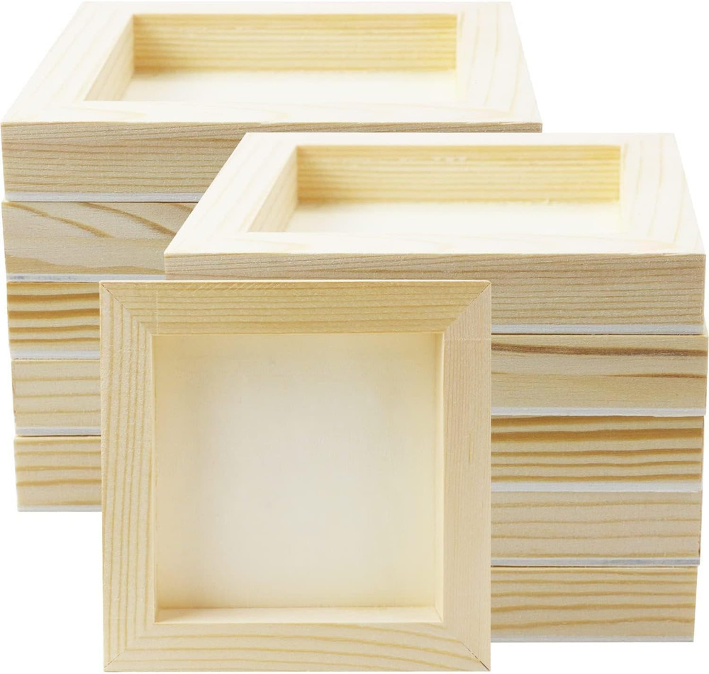 FSWCCK 10 Pack 5 X 5 Inch Wood Panel Boards, Unfinished Wood Canvas Panels for C