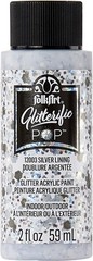 Glitterific Pop Acrylic Craft Paint, Silver Lining 2 fl oz Premium Glitter Fi…