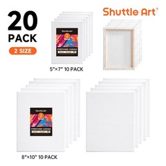 Canvas for Painting, 20-Piece Multi-Pack 5×7 & 8×10 Inch Stretched Canvas, 10…