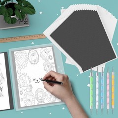 100pcs White Tracing Paper,100pcs Carbon Transfer Paper & 5pc Embossing Styluses