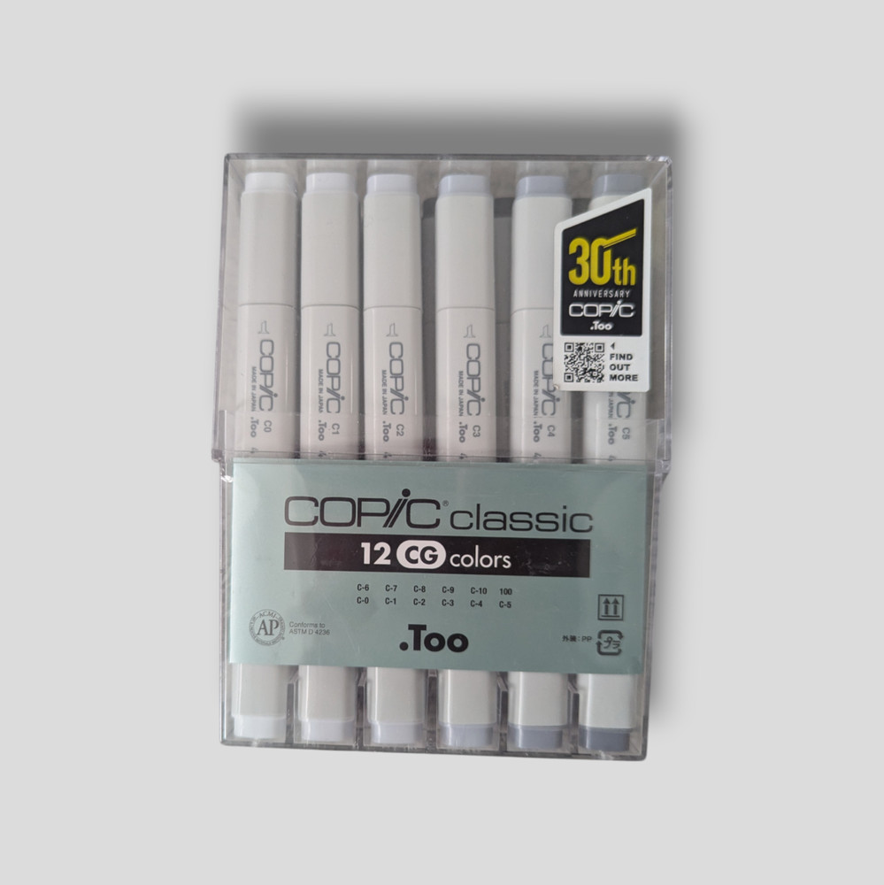 Copic Classic Marker Pen Set – Cool Greys (12pc) Brand New