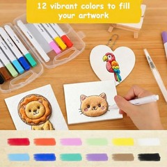 Foam Texture Painting Kit, 76 Pcs 3D Puffy Paint Drawing Set with Canvas & Sp…