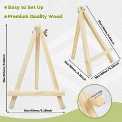6 Pack 9 Inch Mini Wooden Display Easels, A-Shaped Mini Easel Stand for Small…