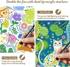 30-Color Dual Tip Acrylic Paint Pens – Perfect for Scrapbooking & Art Creations