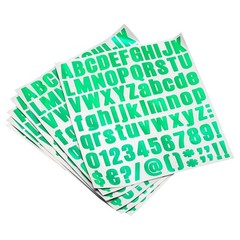 Letter Alphabet Number Stickers, Reflective Glitter Green 1″ 81 Count/Sheet,6pcs