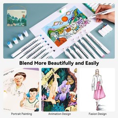 Arrtx ALP Alcohol Art Marker Set, 80 Colors, Dual Tip, Permanent Artist Alcohol-