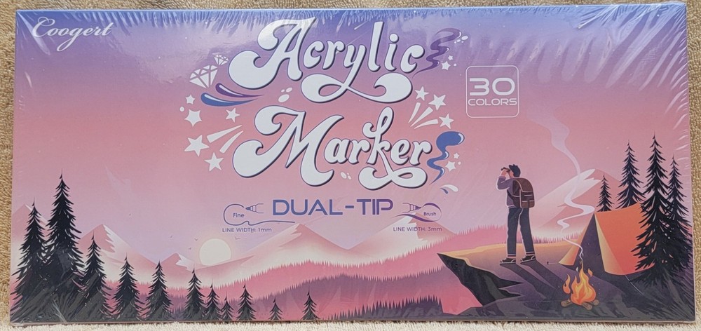 ACRYLIC MARKERS – Dual Tip – 30 Colors – NEW