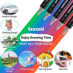 24 Colors Markers Graphic Drawing Painting Alcohol Art Dual Tip Pens Kit