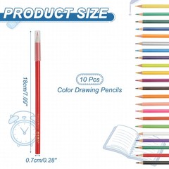 Red Color Drawing Pencils for Adult Coloring Books, 10 Pcs