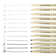 9pcs Fineliner Sketch Pen Set – Black Hook & Needle Tip Drawing Markers
