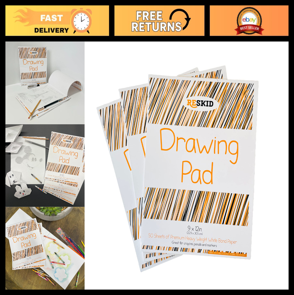50 Sheets Drawing Paper Pad – 9×12 Inches, 3-Pack Art Sketch Pads for Artists