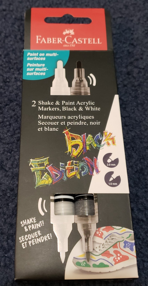 Faber-Castell Black Edition Shake and Paint Acrylic Markers Black & White