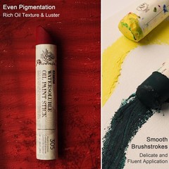 6 PCS Professional Oil Paint Stick Set 37ml Large Soft Pastels with Knife