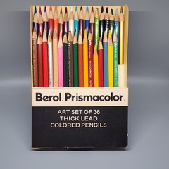 Vintage Berol Prismacolor Art Set Of 36 (1 Missing) Thick Colored Pencils No 954