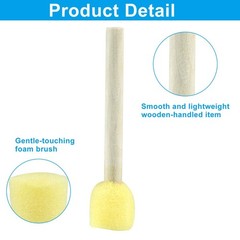 20 PCS Round Sponge Brush Paint Set 4 Assorted Sizes Foam Wood Handle