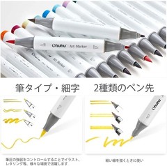 Ohuhu Illustration Marker Pen Brush Type & Fine Type 216 colors with Blender Pen
