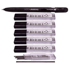 Morning Glory Sketch Marking 2B Sharp Pencil / Flat Lead Refill 1.8 mm 6ea Set