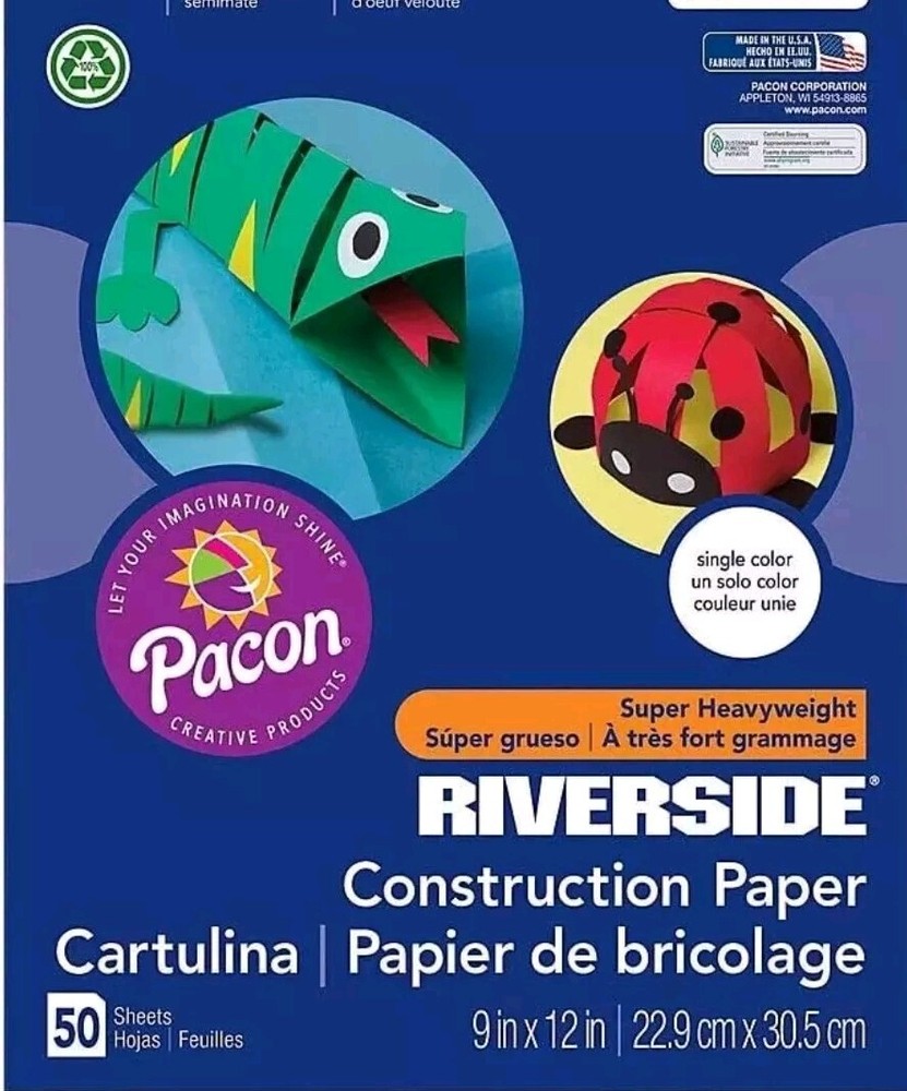 Pacon Riverside 3D Construction Paper, 100% Recycled 9″ X 12″ BROWN Pack of 50