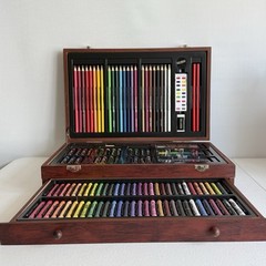 142-Piece Deluxe Wooden Art Set for Drawing and Painting Crafts, Great Condition