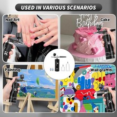 Airbrush Kit with Compressor 48PSI High-Pressure Gun with 0.2/0.3/0.5mm Nozzle