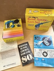 Vintage BADGER Basic Spray G Model 250-1 New Blue Air Brush Painting Open 1984