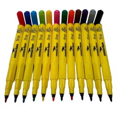 36 Consortium Fine Tip Felt Pens 12 Colours Colouring Pens Washable Ink Comfort
