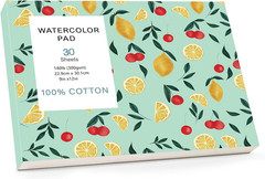 30 Sheets Watercolor Paper Pad 9X12, 140 Lb/300 GSM Cold Press Watercolor Paper