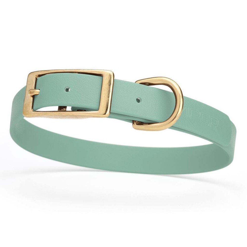 Dog Pet Collar with Brass Hardware Size M W 3/4” L 15” – 18” Sage Green