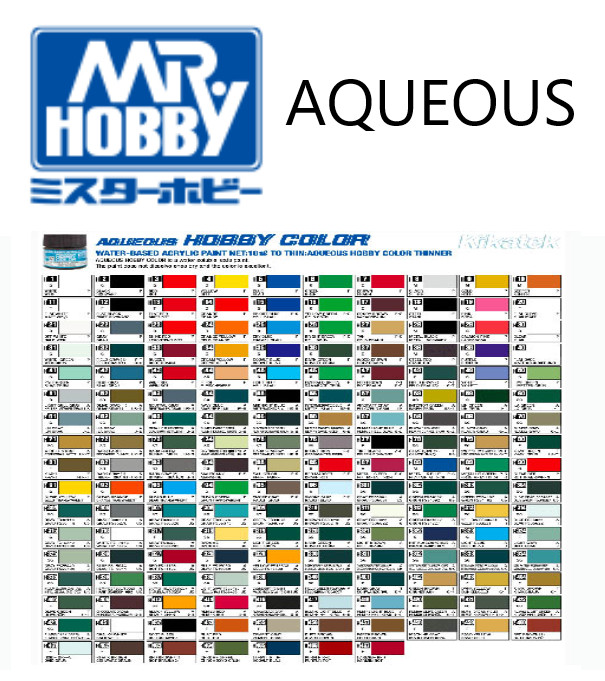 Mr. Hobby AQUEOUS Acrylic Paint 10ml Bottles H1-H110 COMPLETE RANGE YOUR CHOICE