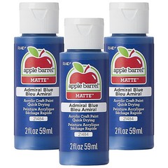 Admiral Blue Acrylic Paint Set Lot of 3 (2 Ounces Each) Apple Barrel Matte NEW