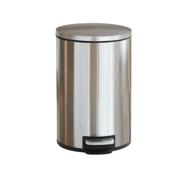 Bathroom Trash Can, 3.1 Gallon, Stainless Steel Round Step on Garbage Bin, Silve