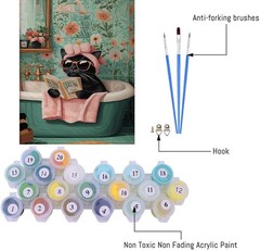 Black Cat Paint by Number for Adults,Funny Animal Painting MT21296